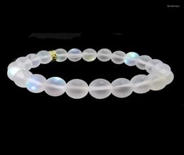 Beaded Strands Mermaid Trendy Moonstone Beads Bracelets Elastic Glass Bracelet For Women Men Jewellery Christmas Gifts Handmade Wr9603132