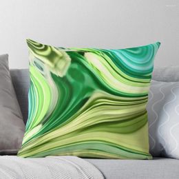 Pillow 1980s Modern Abstract Turquoise Lime Green Marble Swirls Throw Decorative S For Luxury Sofa Autumn Decoration