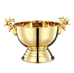 304 stainless steel deer head ear cooler gold silver champagne ice bucket champagne ice bowl4536117