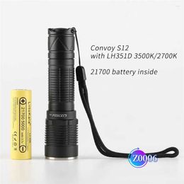 Charging Flashlight Outdoor Strong Tactical Flashlights Torches Flashlights Torches Convoy S12 21700 LH351D 519A High CRI With Lithium Battery QCL1