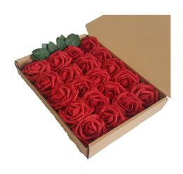 60PCS 3Boxes 13Colors Artificial Rose PE Foam Fake Flower For DIY Bouquet Wedding Car Wedding Wristband Wall Sencery Festival Supp9915734