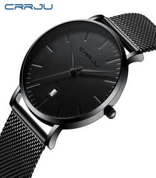 Mens Sports Watches CRRJU Top Brand Luxury Ultra Thin Casual Waterproof Watch Quartz Full Steel Mens Watch Relogio Masculino255a1335788
