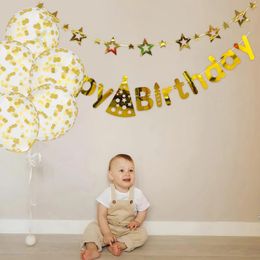 Party Decoration 10pcs Set Clear Balloons Hanging Banner For Birthday Decorations Streamers