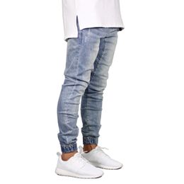 Men Jeans Denim Jogger new style Fashion Stretch Hip Hop Joggers For Men trendy stretch-fit free shipping 324B