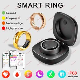 Smart Ring Activity Fitness Tracker Heart Rate Sleep Monitor Blood Oxygen Blood Pressure Finger Ring for IOS Android Women Gifts 240423