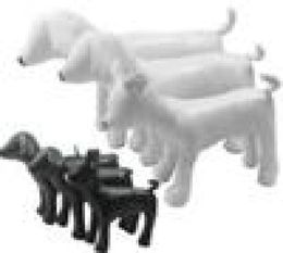 Cute New PVC Leather Dog Torsos Dog Models Dog Mannequins Leather Mannequin BlackWhite Standing Position Models dogs Pet toy 1set2806059