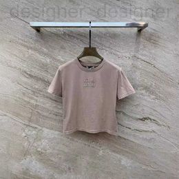 Women's T-Shirt designer brand M Family 2024 Shenzhen Spring New Versatile Letter Embroidered Short T-shirt Top for Women QNI1