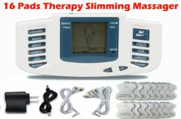 New English Button Electrical Muscle Stimulator Slimming Massager Pulse Tens Acupuncture Machine 16PadsEUUS Plug4200328