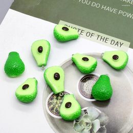 Charms 3pcs Simulation Open Green Avocado Resin Cute Fruit Crafts Pendant For Earring Keychain DIY Jewelry Make