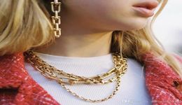 Gothic Necklace Vintage choker Metal Link Necklaces for Women Punk Jewelry Femme Gold Chain Goth Bijoux4404290