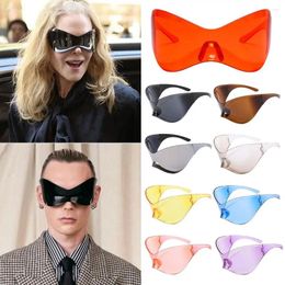 Outdoor Eyewear Rimless Goggle Oversized Punk Shades For Men Women Futuristic Sunglasses Y2K Wrap Around