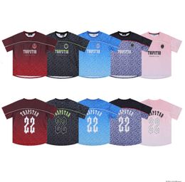 Men's T-Shirts Trapstar Mesh Football Jersey Blue Black Red Men Sportswear T-shirt Designer Fashion Clothing 43545