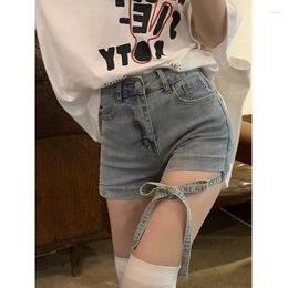 Women's Jeans Bow Tie Denim Shorts For Women's Korean High Waisted Slim And Versatile A-line Pants