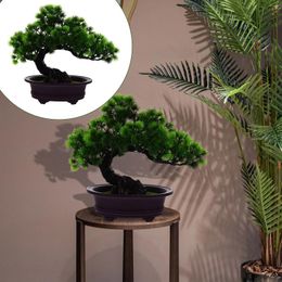 Decorative Flowers Artificial Pine Potted Green Plant Flower Tabletop Outdoor Decorations Japanese Cedar Bonsai Tree
