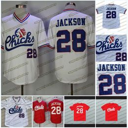 Jam 28 Bo Jackson Memphis Chicks White Red Baseball Jersey Top Quality Ed Fast Shipping Size S-XXL