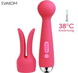 SVAKOM EMMA Intelligent Heating G Spot Dildo Rabbit Vibrator Silicone Female Vagina Clitoris AV Wand Massager With Rabbit Cap For 2652490