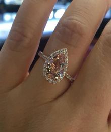 Luxury Womens Wedding Ring Fashion Simulated Diamond Gemstone Engagement Rings For Women Jewelry9778264
