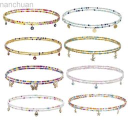 Waist Chain Belts Bohemian Mixed Colors Rice Beads Belly Chain Heart Shell Star Pendant Stretch Waist Chain For Women Charm Body Bikinis Jewelry d240430