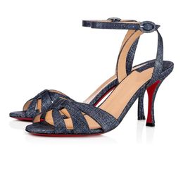 Sandals Women Shoes Luxury Trezuma 85mm Leather Suede Sandal Peep Toes Spool Heel EU35-43 With Box Wedding Party Dress7699983