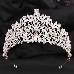 Tiaras 6 Colours Baroque AB Crystal Tiara Crown For Women Girls Wedding Party Luxury Elegant Bridal Queen Hair Dress Accessories