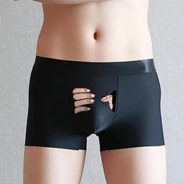 Underpants Men's Seamless Soft Cartoon Breathable Middle Waist Ice Silk Casual Comfort Boxer Shorts Home Interior For Men Women