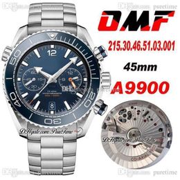 OMF V3 A9900 Automatic Chronograph Mens Watch Blue Polished Bezel Stainless Steel Bracelet 215 30 46 51 03 001 Black Balance Whee294D