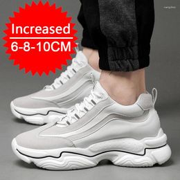 Casual Shoes Men Sneakers Elevator 6/8/10CM Optional Increased Taller Male Fashion Sports Plus Size 37-44