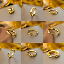 Serious attitude towards life ring for Womens Fashion Simplicity Style 18k Gold Index Finger with cart original rings