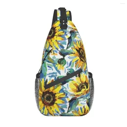 Backpack Yellow Sunflower Unisex Crossbody Shoulder Fashion Travel Chest Pack Casual Daypack For Women & Men