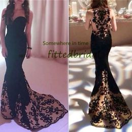 Prom Formal Lace Sweetheart Mermaid Dresses Black Party Evening Dress Vestido De Formatura 328