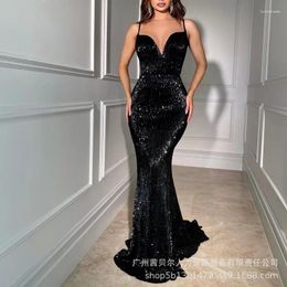 Casual Dresses 2024 Spring Summer Women's Clothing Sexy Suspenders Sequin Long Dress Fashion Temperament