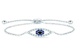 Charm Bracelets Classic 01ct 3mm Black Colour Moissanite Demon Eye Bracelet For Women 925 Sterling Silver Test Postive DiamondChar78803026