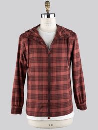 Men Hoodies Winter red Cheque Zipper Hooded kiton Cotton Sweater Coat