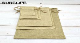 50pcs Christmas Small Burlap Linen Jute Drawstring Gift Bags Sack Wedding Birthday Party Rustic Pouch Baby Shower Supplies6388184