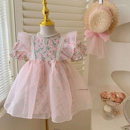 Girl Dresses Girls Princess Dress Summer 2024 Childrens Fashion Flower Baby Kids Clothes