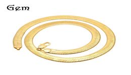 10MM Wide Bone Chain Yellow Gold Filled Men Statement Herringbone Necklace 60cm 2072 Q27785025