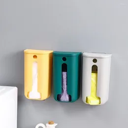 Storage Bottles Plastic Garbage Bag Wall Hanging Large Capacity Holder With Lid Trash Bags Dispenser Kitchen Accessories