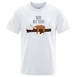 Men's T-Shirts Loose Comfortable T Shirt Nope Sloth Short Slve Men T-Shirt Cartoon Folivora Tops Men Women T Shirt Short Slve Y240429