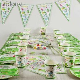 Disposable Plastic Tableware Dinosaur themed party table items birthday party decorations children and adults WX