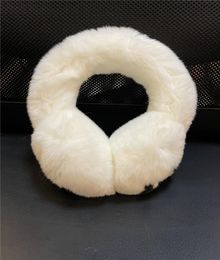 Good Quality Earmuffs Real rabbit fur plus velvet winter warm fashion earmuffs soft 2 colors Classic style5782049