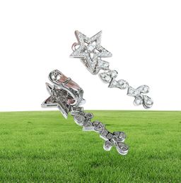 choucong Fashion Star Flower Drop earring 5A zircon 925 Sterling silver Engagement Wedding Dangle Earrings for women jewelry9664212