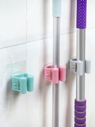 Wall Mounted Mop Holder Brush Broom Hanger Storage Rack Kitchen Organiser with Mounted Accessory Hanging Cleaning Tools4263099
