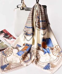 100 Pure Real Silk Square Scarf For Women Luxury Design Print Shawls Wraps Neckerchief Natural Silk Scarves Headscarf 88x88cm18968247