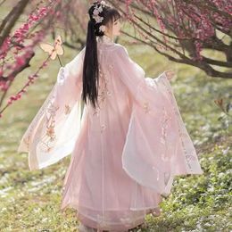 Ethnic Clothing Pink Hanfu Dress Women Chinese Traditional Vintage Hanfu Halloween Carnival Cosplay Costume Summer Hanfu Dress Plus Size XL