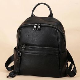 Backpack Fashion Cowhide Genuine Leather Student Climbing Leisure Large Capacity Multifunctional Travel Bag Unisex Book T516