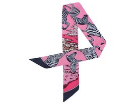 scarf Print Hair Bands Long Ribbon Women Girls Bows Ponytail Holder Scarves Sweet Accessories twilly for bag 85x5cm1263315