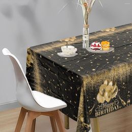Table Cloth Black Happy Birthday Tablecloths Cover Party Decor Kids Supplies Baby Shower