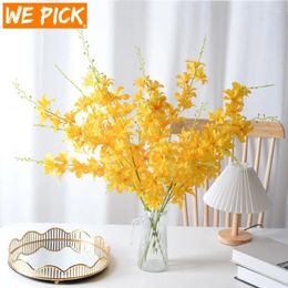 Decorative Flowers 3 Forks/1PC Long Branch Simulation Lily Artificial Silk Flower For Diy Home Decoration Floral Arrangement Material