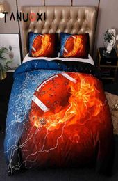 23pcs Sports Basketball Football Baseball Rugby Duvet Cover Pillowcases Queen King Size Soft Bedding Set No Filling Bed Sheet1522201