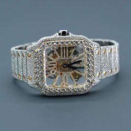 Best Selling Unisex Iced Out Moissanite Auto Date Feature High Quality Colourless Diamond Watch At Wholesale Price